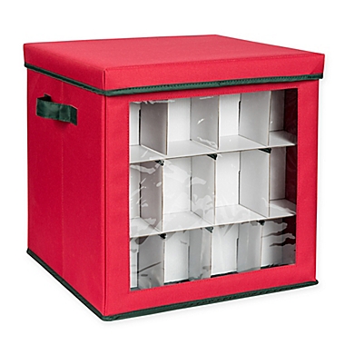 Honey-Can-Do&reg; Ornament Storage Cube in Red. View a larger version of this product image.
