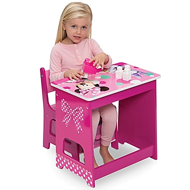 Delta Children Disney&reg; Minnie Mouse Kids Wood Desk and Chair Set in Pink. View a larger version of this product image.