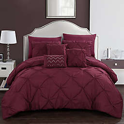 Chic Home Salvatore 10-Piece Queen Comforter Set in Burgundy