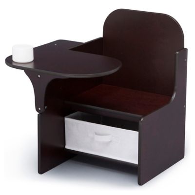 Delta Children MySize Chair Desk with Storage Bin in Dark Chocolate