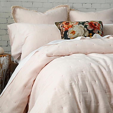 Laundered Linen Full/Queen Comforter Set in Blush. View a larger version of this product image.