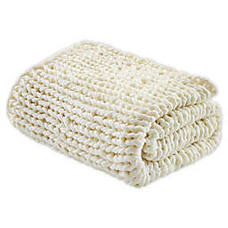 Madison Park Chunky Double Knit Throw Blanket in Ivory
