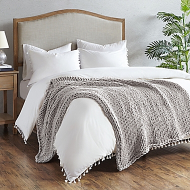 Madison Park Chunky Double Knit Throw Blanket in Grey. View a larger version of this product image.