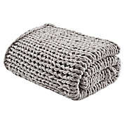 Madison Park Chunky Double Knit Throw Blanket in Grey