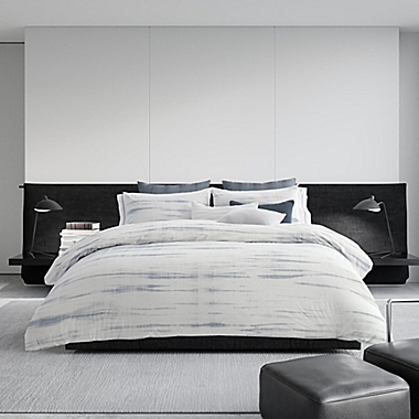 Vera Wang&reg; Marble Shibori King Duvet Cover in Silver/Blue. View a larger version of this product image.