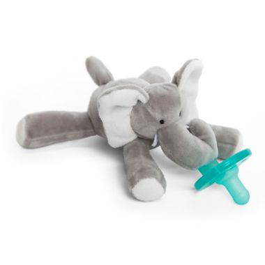 WubbaNub&trade; Size 0-6M Elephant Infant Pacifier in Grey. View a larger version of this product image.