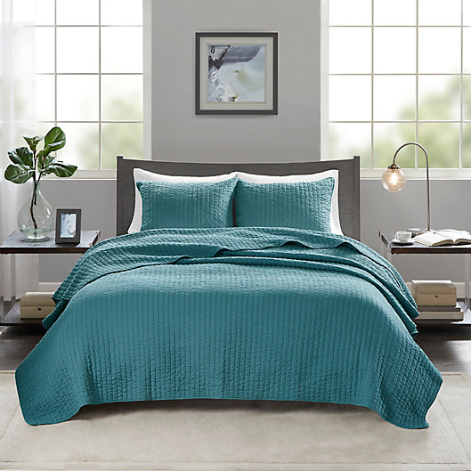 Alternate image 1 for Madison Park Keaton 2-Piece Twin/Twin XL Coverlet Set in Teal