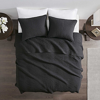 Madison Park Keaton 3-Piece King/California King Coverlet Set in Black. View a larger version of this product image.