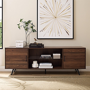Forest Gate&trade; Grace 70-Inch Glass Shelf TV Stand in Dark Walnut. View a larger version of this product image.