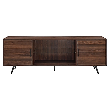 Forest Gate&trade; Grace 70-Inch Glass Shelf TV Stand in Dark Walnut. View a larger version of this product image.