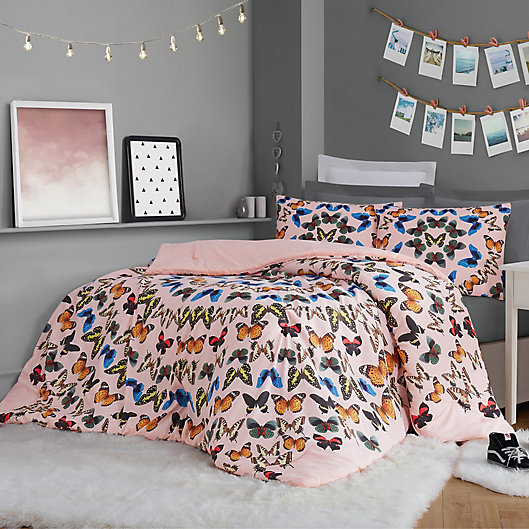 Alternate image 1 for Christian Siriano® Natural Wonder Butterflies Twin XL Duvet Cover Set in Blush