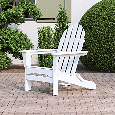 POLYWOOD&reg; Folding Adirondack Chair in White. View a larger version of this product image.