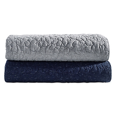 DKNY Speckled Jersey Twin Quilt in Navy. View a larger version of this product image.