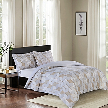 Soho Reversible Full/Queen Comforter Set in Gold. View a larger version of this product image.