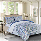 Alternate image 1 for Heather Medallion Reversible Twin/Twin XL Duvet Cover Set in White