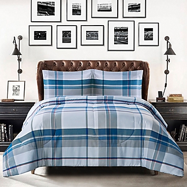 Griffin Plaid Twin XL Comforter Set in Blue. View a larger version of this product image.