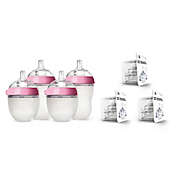 comotomo&reg; 7-Piece Baby Bottle Gift Set in Pink