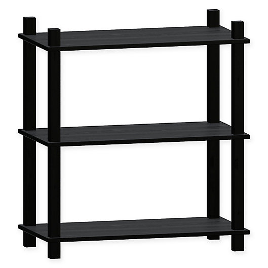 Alternate image 1 for Linon Home Movein 3-Shelf Etagere Bookcase in Black