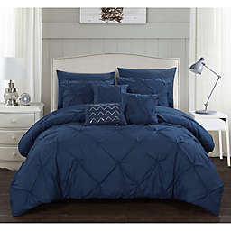 Chic Home Salvatore 10-Piece Queen Comforter Set in Navy
