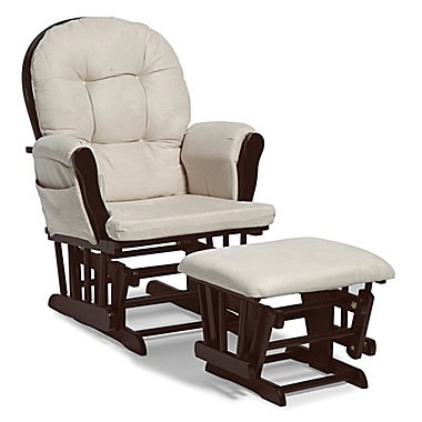 Storkcraft&trade; Hoop Glider and Ottoman Set in Espresso/Beige. View a larger version of this product image.