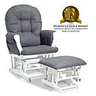 Alternate image 1 for Storkcraft&trade; Hoop Glider and Ottoman in White/Grey