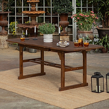 Forest Gate Eagleton Acacia Wood Butterfly Patio Table in Dark Brown. View a larger version of this product image.