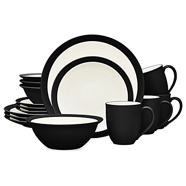 Noritake&reg; Colorwave Curve 16-Piece Dinnerware Set in Graphite. View a larger version of this product image.