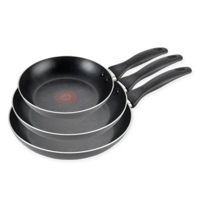 T-fal&reg; Pure Cook Nonstick Aluminum 3-Piece Fry Pan Set in Black