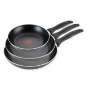 T-fal&reg; Pure Cook Nonstick Aluminum 3-Piece Fry Pan Set in Black