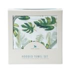 Alternate image 1 for Little Unicorn Cotton Muslin and Terry Hooded Towel and Washcloth Set in Tropical Leaf