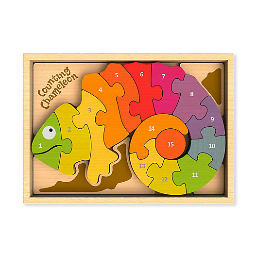 Alternate image 1 for BeginAgain 15-Piece Counting Chameleon A to Z Puzzle