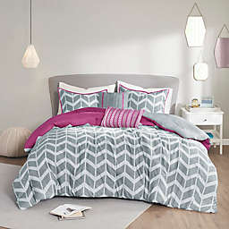 Intelligent Design Nadia 5-Piece Reversible Full/Queen Comforter Set in Purple