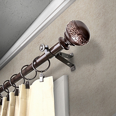 Rod Desyne Naomi 28 to 48-Inch Single Curtain Rod Set in Cocoa. View a larger version of this product image.