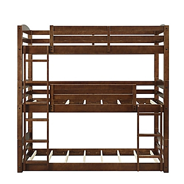 Dorel Living Maverick Wooden Triple Bunk Bed in Mocha. View a larger version of this product image.