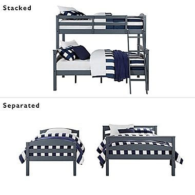 Dorel Living&reg; Tayson Twin Over Full Bunk Bed in Gray. View a larger version of this product image.