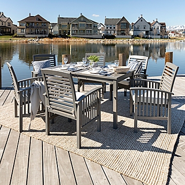 Forest Gate Arvada 7-Piece Acacia Wood Outdoor Dining Set. View a larger version of this product image.