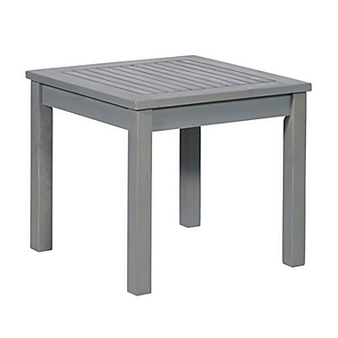 Forest Gate&trade; Arvada Acacia Wood Outdoor Side Table in Grey Wash. View a larger version of this product image.