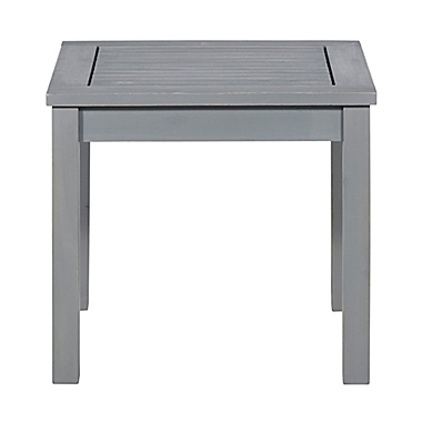 Forest Gate&trade; Arvada Acacia Wood Outdoor Side Table in Grey Wash. View a larger version of this product image.