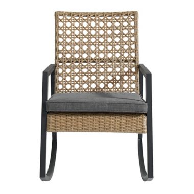 Forest Gate Patio Wicker Rocking Chair in Grey/Brown. View a larger version of this product image.