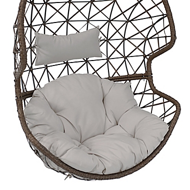 Sunnydaze Decor Danielle Hanging Egg Chair in Grey. View a larger version of this product image.