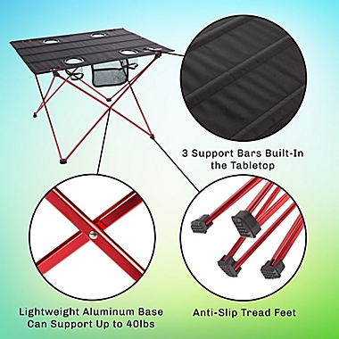 Wakeman&reg; Outdoors Folding Camp Table in Black. View a larger version of this product image.