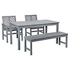Alternate image 1 for Forest Gate Olive 4-Piece Outdoor Acacia Dining Set in Grey Wash