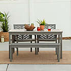 Alternate image 11 for Forest Gate Olive 4-Piece Outdoor Acacia Dining Set in Grey Wash
