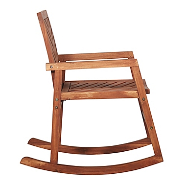 Forest Gate Olive Acacia Wood Outdoor Rocking Chair in Brown. View a larger version of this product image.