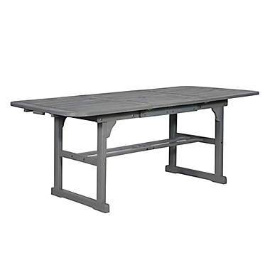 Forest Gate Olive 7-Piece Outdoor Acacia Extendable Table Dining Set in Grey Wash. View a larger version of this product image.
