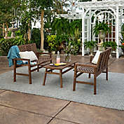 Forest Gate Olive 3-Piece Outdoor Acacia Chat Set