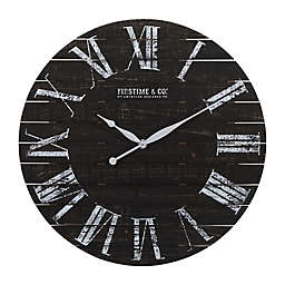 Firstime® Midnight Planks Round Wall Clock in Black