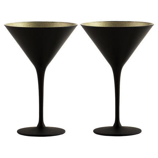St Ouml Lzle Lausitz Olympia Martini Glasses In Black Gold Set Of 2 Bed Bath Beyond