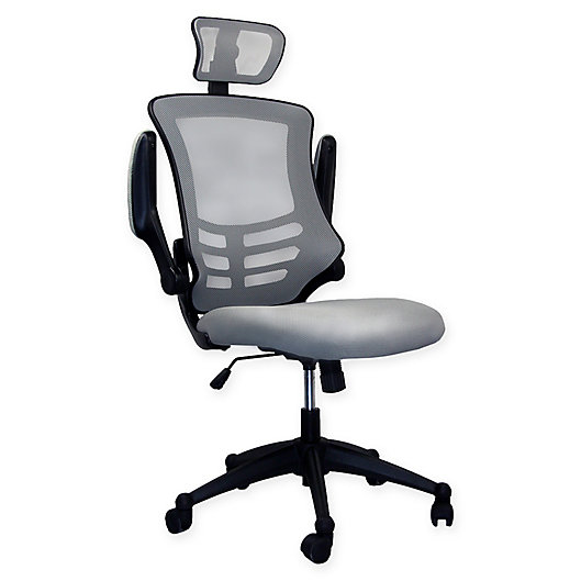 Executive Office Chair With Headrest, Flip Up Arm Chair