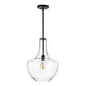 Jonathan Y Watts Single-Light LED Pendant with Bulb and Glass Shade